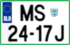 License plate of Slovenia, Cars