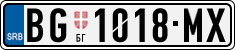License plate of Serbia, Cars