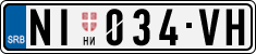License plate of Serbia, Cars
