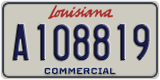 Louisiana, Commercial vehicles (A123456)