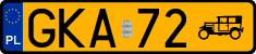License plates of Poland, Oldtimers