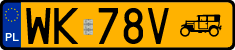 License plates of Poland, Oldtimers