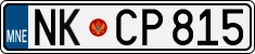 License plate of Montenegro, Cars