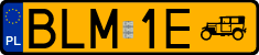 License plates of Poland, Oldtimers