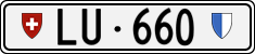 License plate of Switzerland, Cars