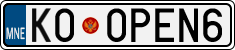 License plate of Montenegro, Vanity Plates