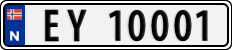 License plate of Norway, Cars