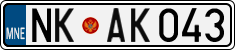 License plate of Montenegro, Cars