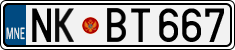License plate of Montenegro, Cars
