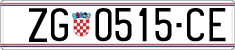License plate of Croatia, Regular plates
