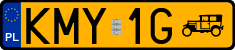 License plates of Poland, Oldtimers