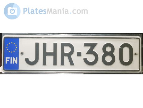 JHR-380, License plate without vehicle