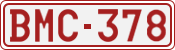 License plate of Belgium, 1951 year system