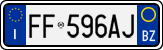 License plate of Italy, Cars (1994 year series)