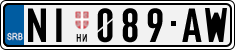 License plate of Serbia, Cars