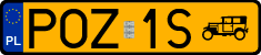 License plates of Poland, Oldtimers