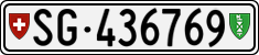 License plate of Switzerland, Cars