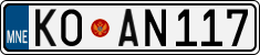 License plate of Montenegro, Cars