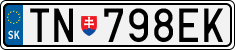 License plate of Slovakia, Cars