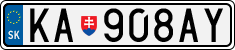 License plate of Slovakia, Cars