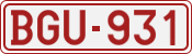 License plate of Belgium, 1951 year system