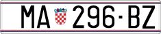 License plate of Croatia, Regular plates