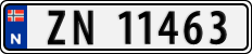 License plate of Norway, Cars