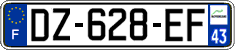 French license plate, SIV (ordinary)
