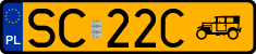 License plates of Poland, Oldtimers
