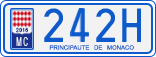 License plate of Monaco, Cars