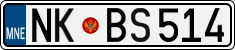 License plate of Montenegro, Cars