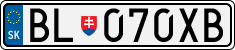 License plate of Slovakia, Cars