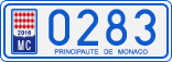 License plate of Monaco, Cars