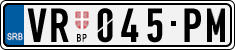 License plate of Serbia, Cars