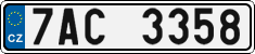 License plate of the Czech Republic, Cars (2001)