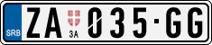 License plate of Serbia, Cars