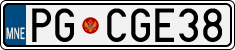 License plate of Montenegro, Vanity Plates