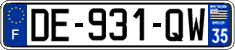 French license plate, SIV (ordinary)