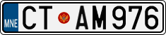 License plate of Montenegro, Cars