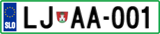 License plate of Slovenia, Cars