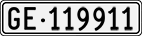 License plate of Switzerland, Cars