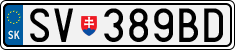 License plate of Slovakia, Cars