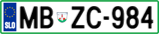 License plate of Slovenia, Cars