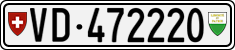 License plate of Switzerland, Cars