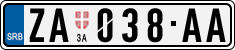 License plate of Serbia, Cars