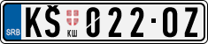License plate of Serbia, Cars