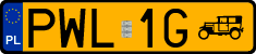 License plates of Poland, Oldtimers