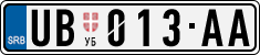 License plate of Serbia, Cars