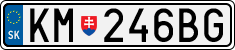 License plate of Slovakia, Cars