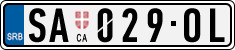 License plate of Serbia, Cars